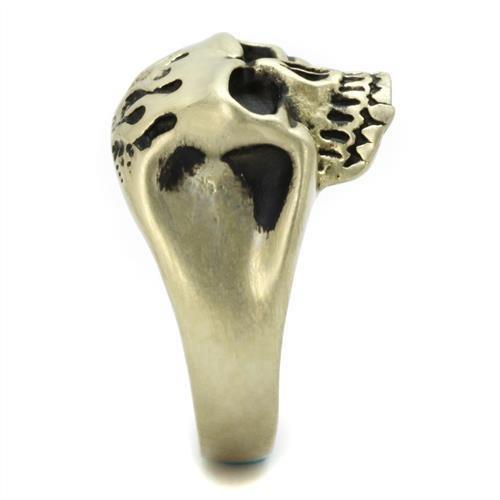 TK2467 - IP Antique Copper Stainless Steel Ring with Epoxy in Jet