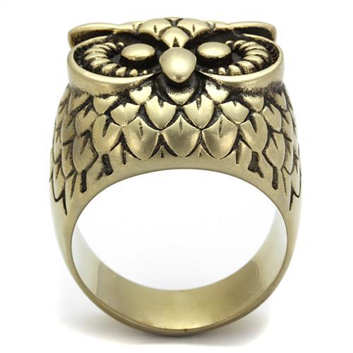 TK2468 - IP Antique Copper Stainless Steel Ring with Epoxy in Jet