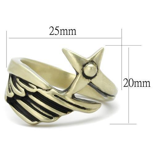 TK2470 - IP Antique Copper Stainless Steel Ring with Epoxy in Jet