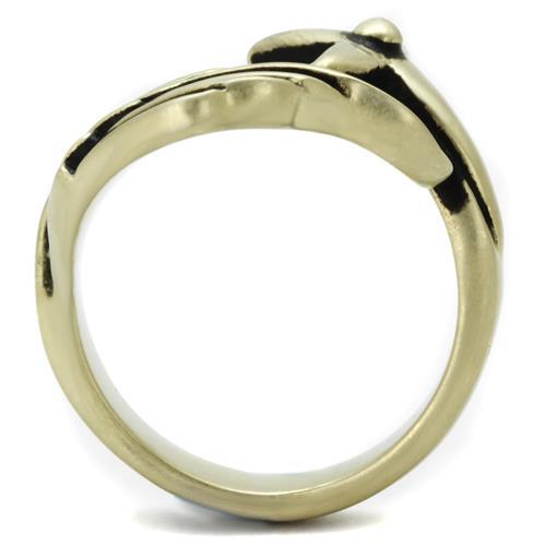 TK2470 - IP Antique Copper Stainless Steel Ring with Epoxy in Jet