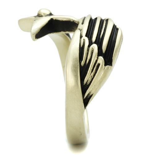 TK2470 - IP Antique Copper Stainless Steel Ring with Epoxy in Jet