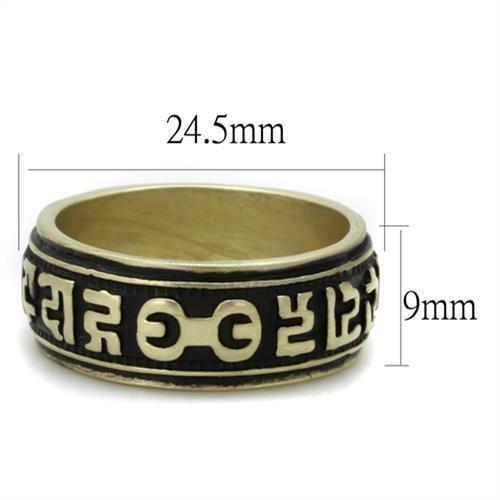 TK2471 - IP Antique Copper Stainless Steel Ring with Epoxy in Jet