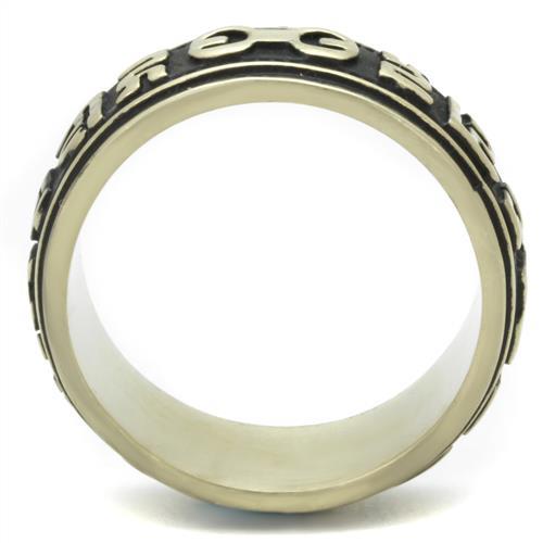 TK2471 - IP Antique Copper Stainless Steel Ring with Epoxy in Jet
