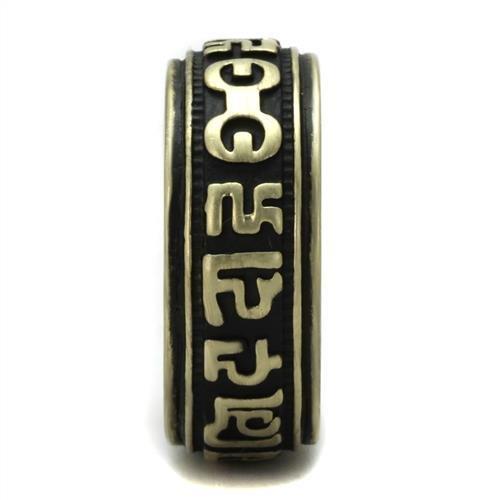 TK2471 - IP Antique Copper Stainless Steel Ring with Epoxy in Jet