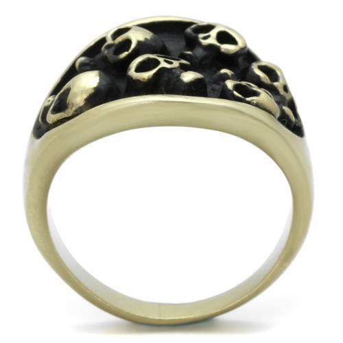 TK2473 - IP Antique Copper Stainless Steel Ring with Epoxy in Jet