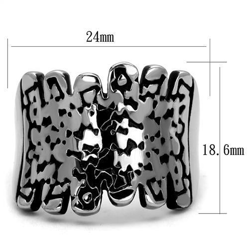 TK2500 - High polished (no plating) Stainless Steel Ring with Epoxy in Jet