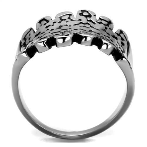 TK2500 - High polished (no plating) Stainless Steel Ring with Epoxy in Jet