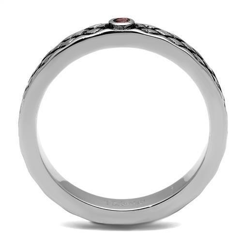 TK2566 - High polished (no plating) Stainless Steel Ring with Top Grade Crystal in Rose