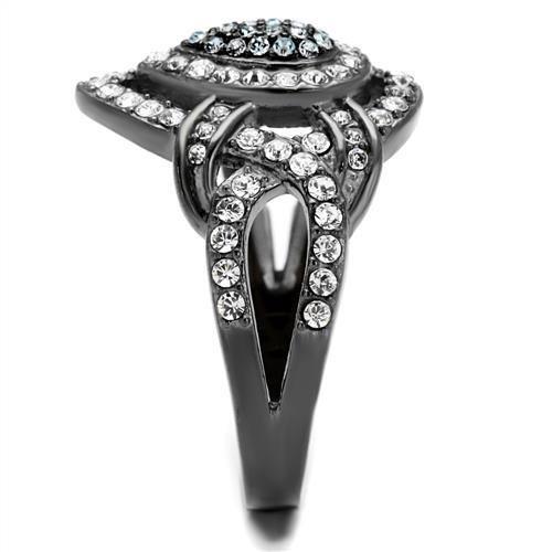 TK2679 - IP Light Black (IP Gun) Stainless Steel Ring with Top Grade Crystal in Multi Color