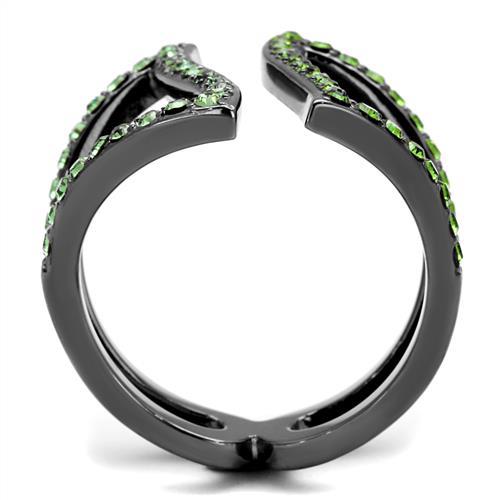 TK2694 - IP Light Black (IP Gun) Stainless Steel Ring with Top Grade Crystal in Multi Color