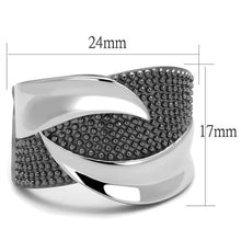 TK2700 - Two Tone IP Light Black (IP Gun) Stainless Steel Ring with No Stone