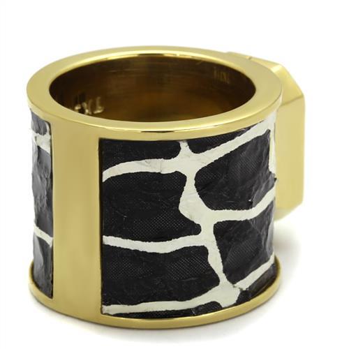 TK2701 - IP Gold(Ion Plating) Stainless Steel Ring with Top Grade Crystal in Citrine Yellow