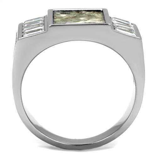 TK2784 - No Plating Stainless Steel Ring with AAA Grade CZ in Clear