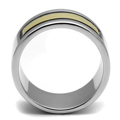 TK3008 - Two-Tone IP Gold (Ion Plating) Stainless Steel Ring with Epoxy in Jet