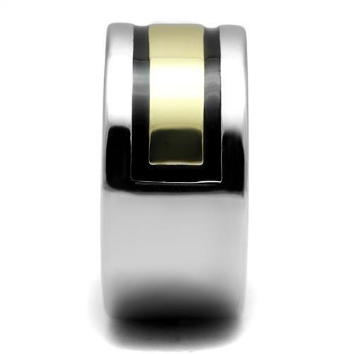 TK3008 - Two-Tone IP Gold (Ion Plating) Stainless Steel Ring with Epoxy in Jet