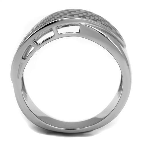 TK3010 - High polished (no plating) Stainless Steel Ring with Epoxy in Jet