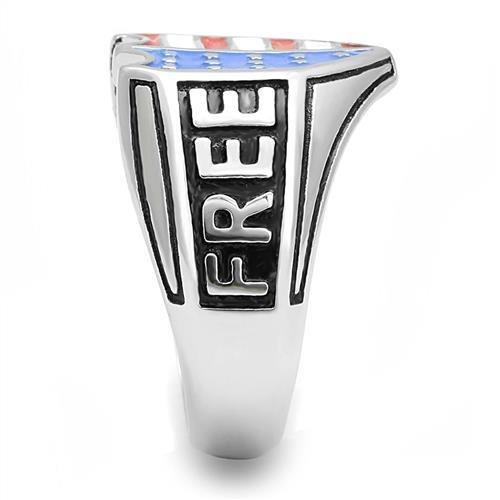 TK3192 - High polished (no plating) Stainless Steel Ring with Epoxy in Multi Color