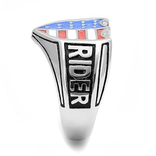 TK3192 - High polished (no plating) Stainless Steel Ring with Epoxy in Multi Color