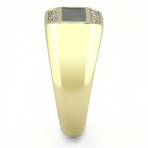 TK3222 - IP Gold(Ion Plating) Stainless Steel Ring with AAA Grade CZ in Clear