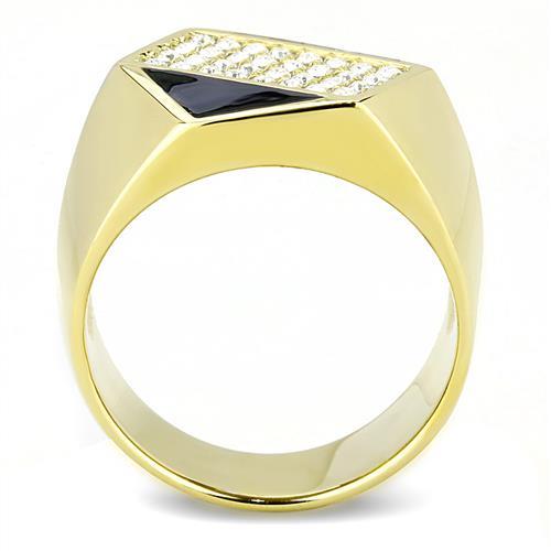 TK3224 - IP Gold(Ion Plating) Stainless Steel Ring with Top Grade Crystal in Clear