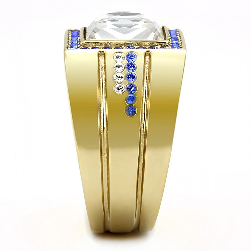 TK3269 - IP Gold(Ion Plating) Stainless Steel Ring with Top Grade Crystal in Clear