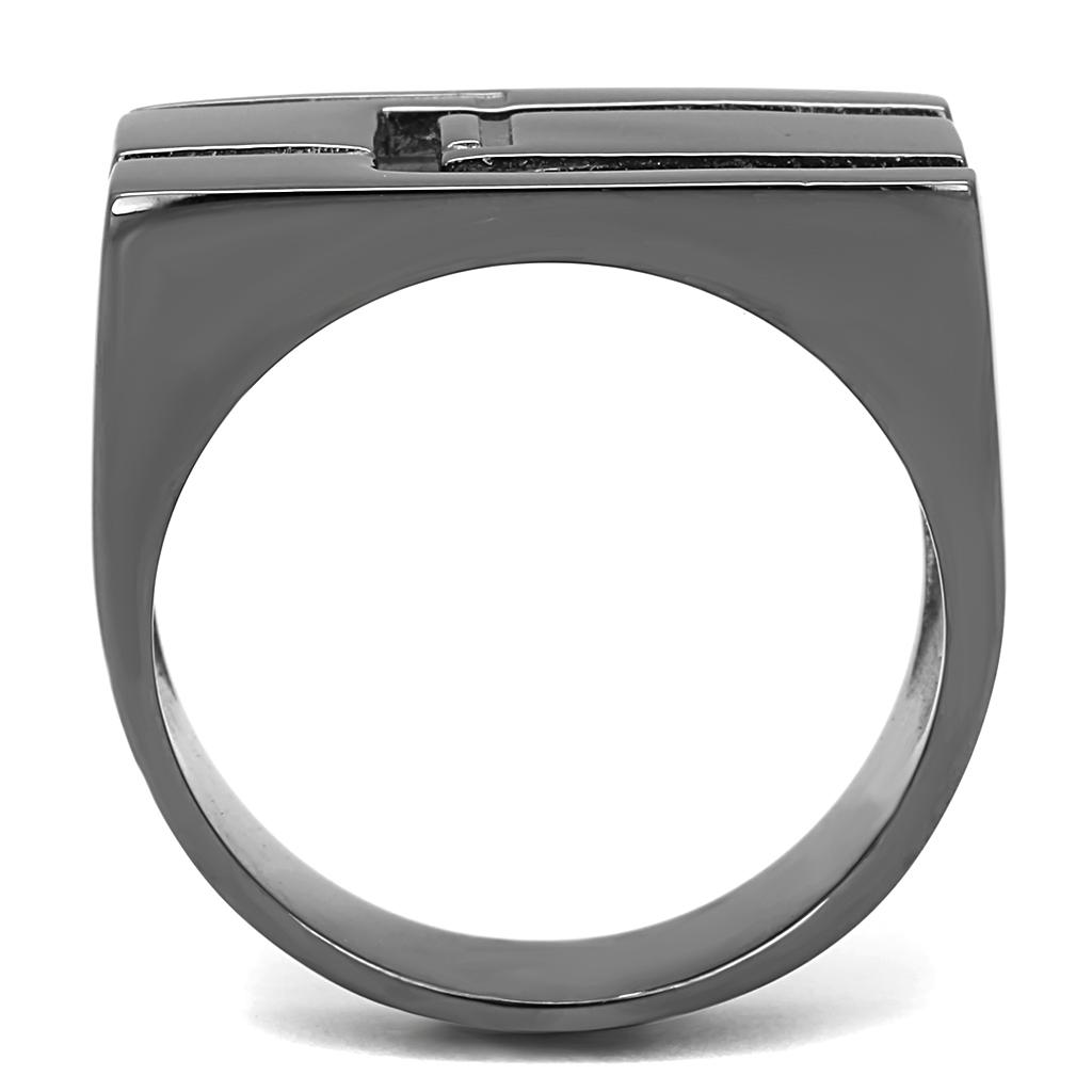 TK3272 - IP Light Black (IP Gun) Stainless Steel Ring with No Stone