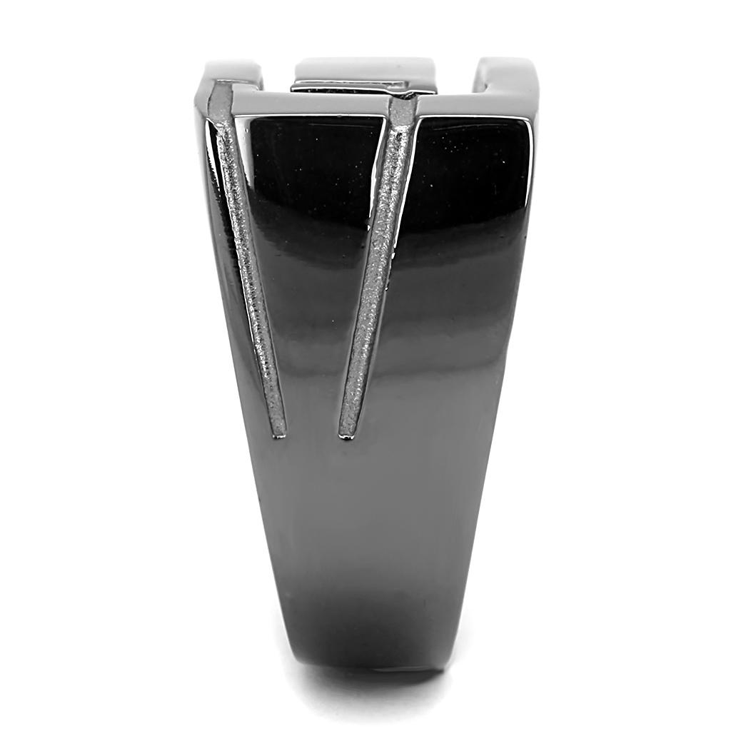 TK3272 - IP Light Black (IP Gun) Stainless Steel Ring with No Stone