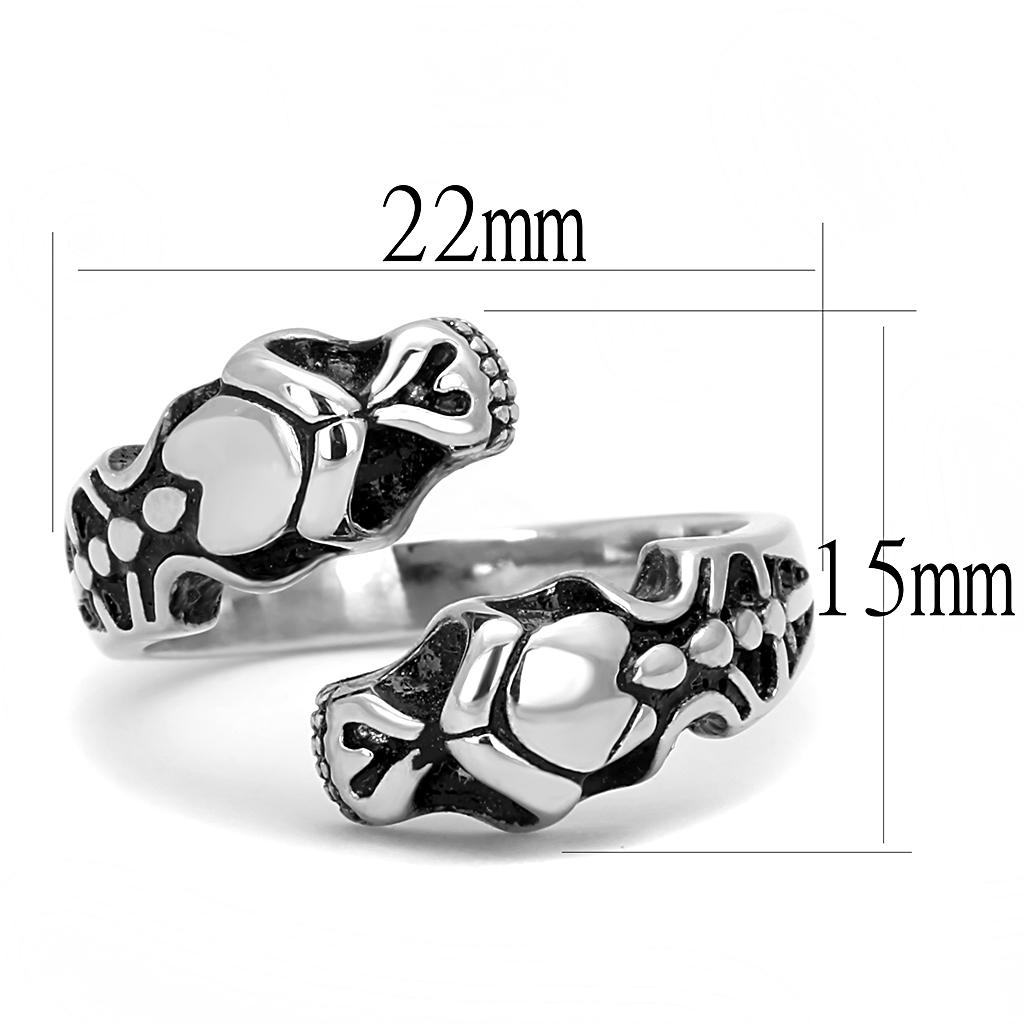 TK3276 - High polished (no plating) Stainless Steel Ring with Epoxy in Jet