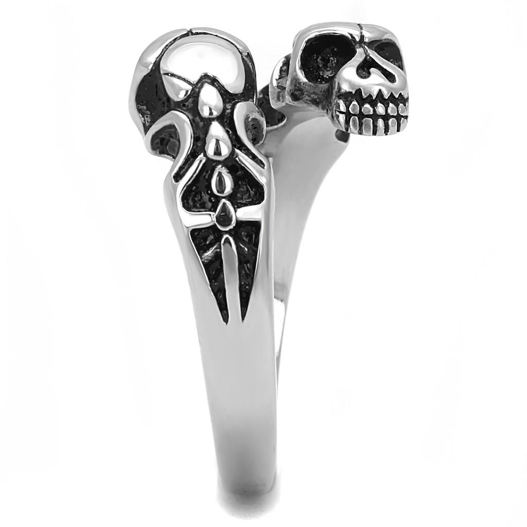 TK3276 - High polished (no plating) Stainless Steel Ring with Epoxy in Jet