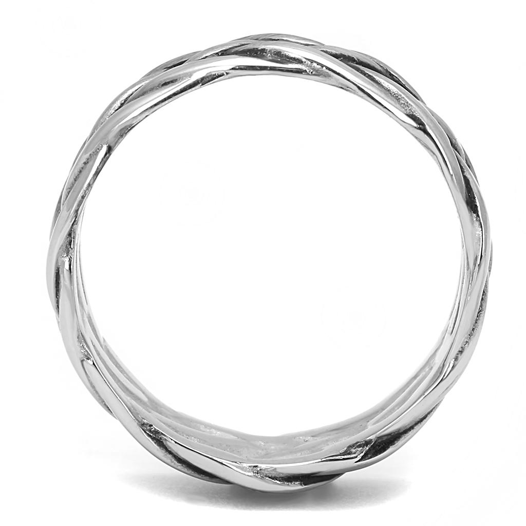 TK3280 - High polished (no plating) Stainless Steel Ring with Epoxy in Jet
