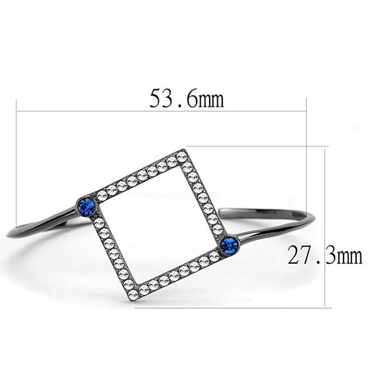 TK3288 - IP Light Black (IP Gun) Stainless Steel Bangle with Top Grade Crystal in Montana