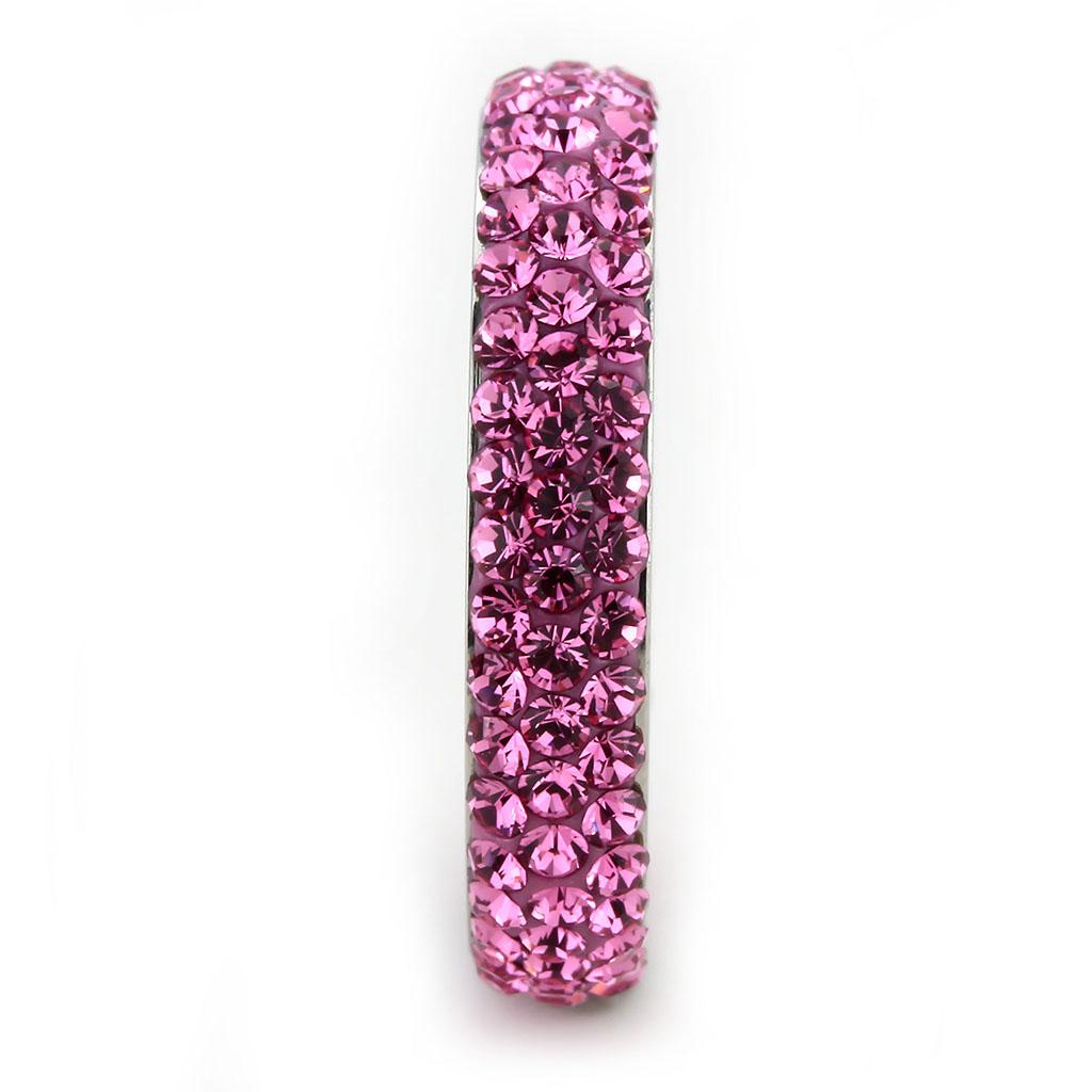 TK3542 - High polished (no plating) Stainless Steel Ring with Top Grade Crystal in Rose