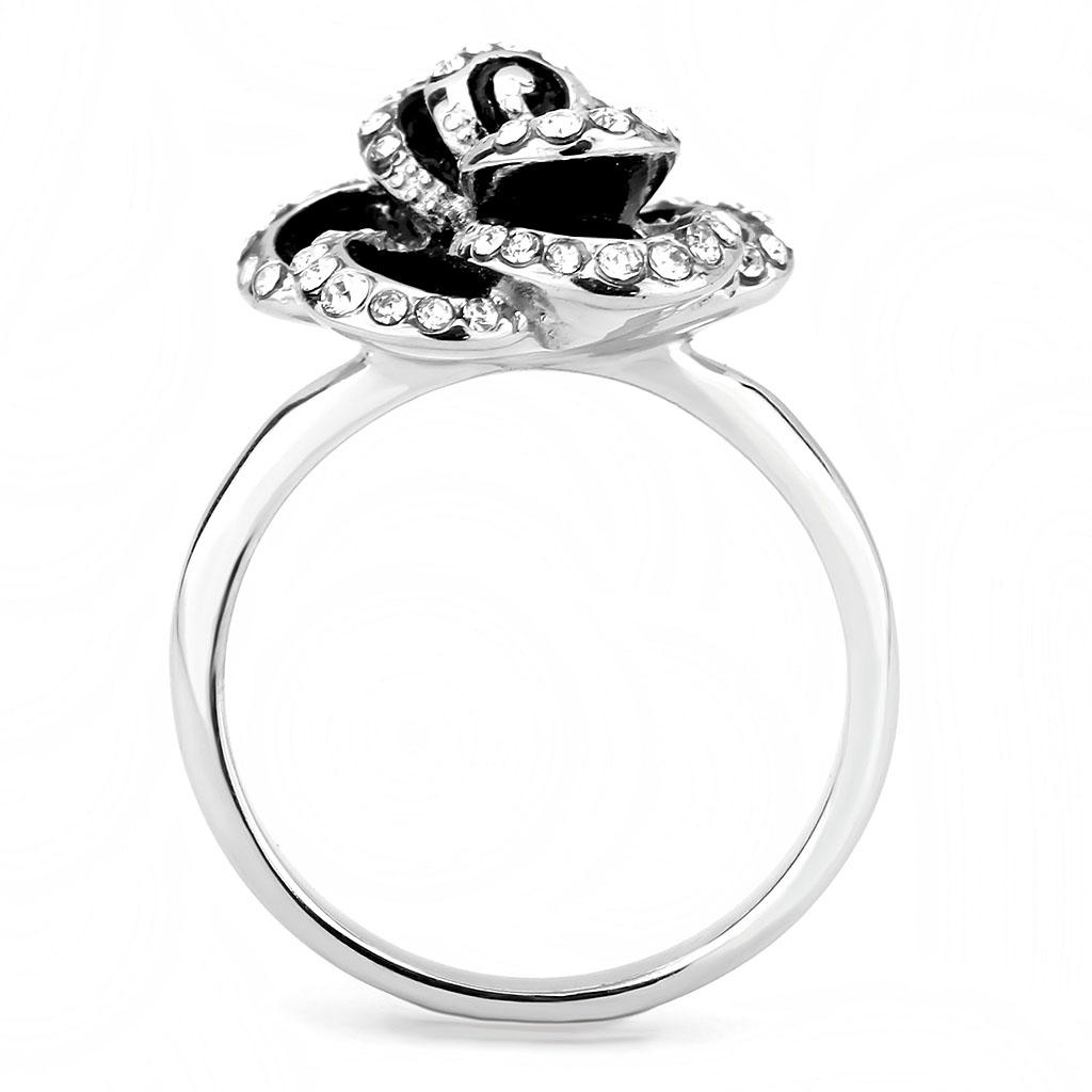 TK3577 - No Plating Stainless Steel Ring with Top Grade Crystal in Clear