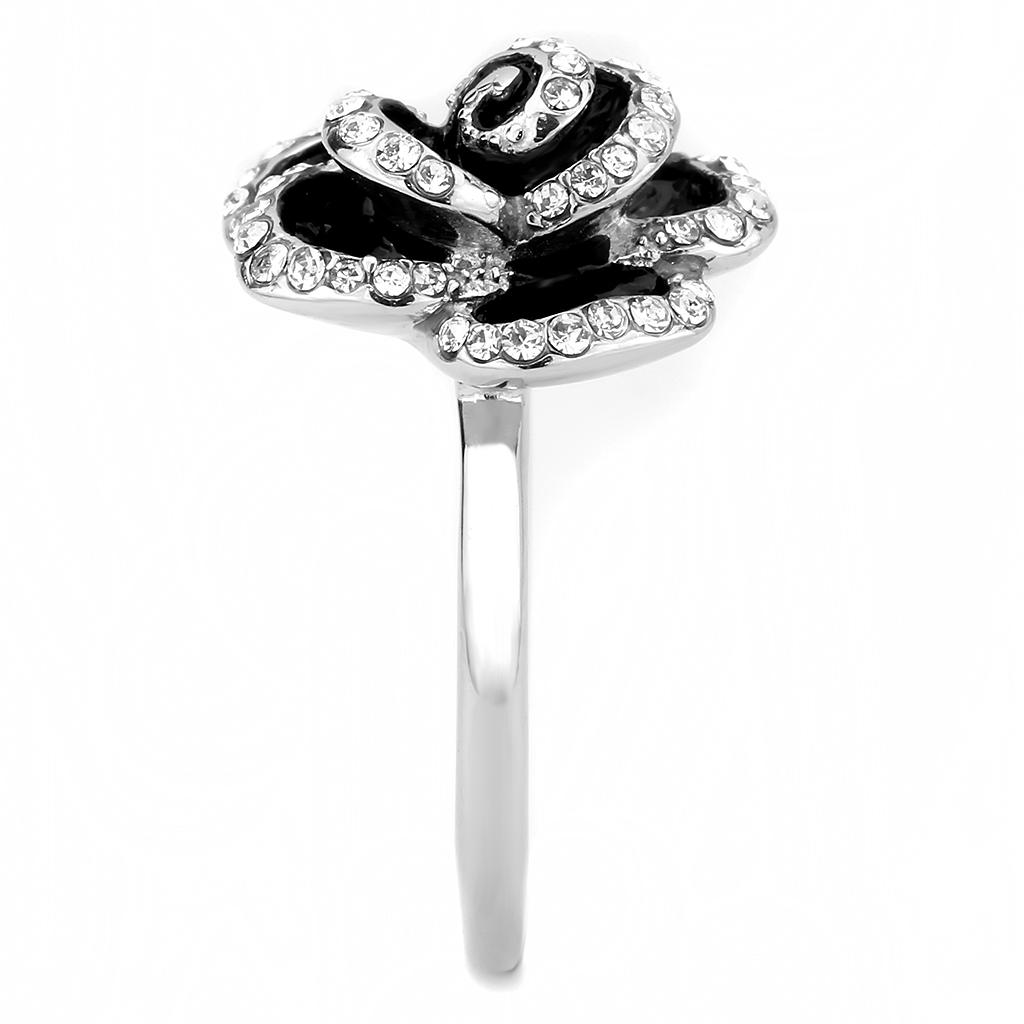 TK3577 - No Plating Stainless Steel Ring with Top Grade Crystal in Clear