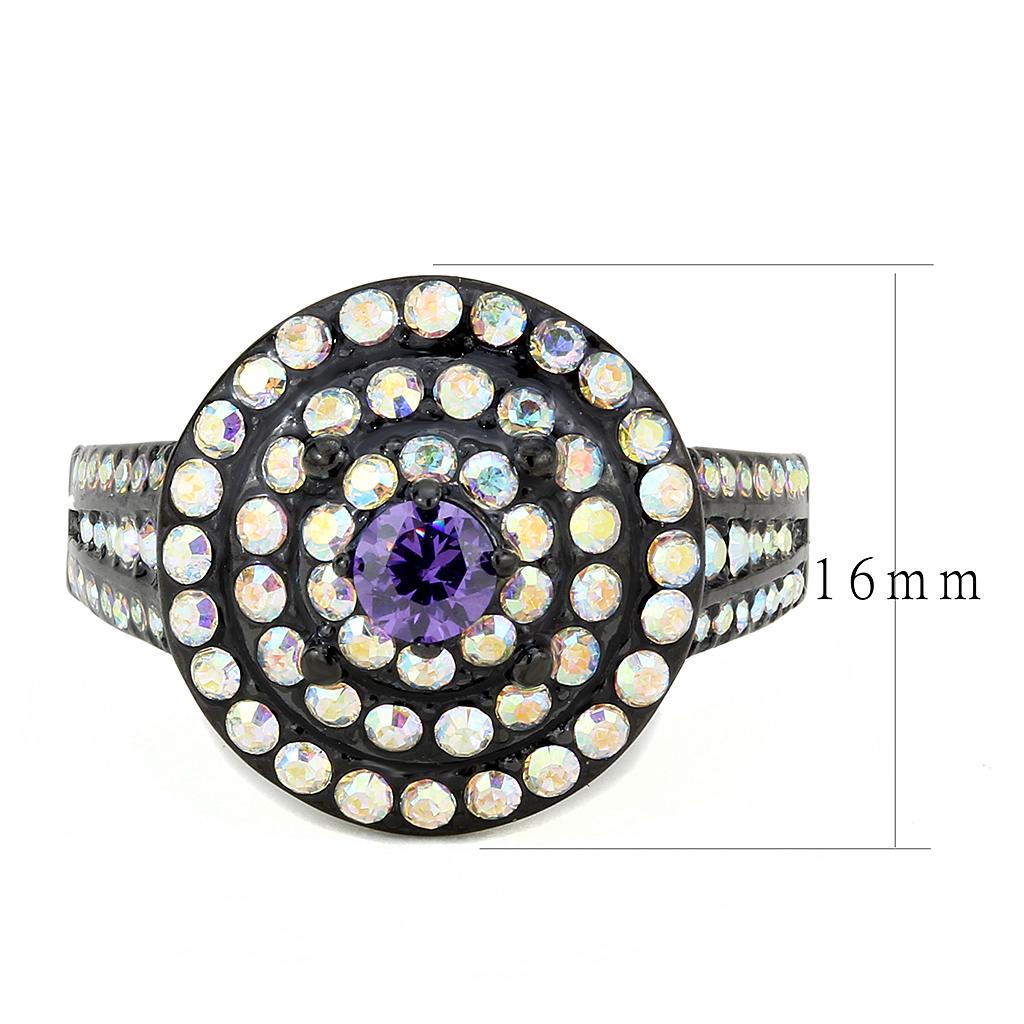 TK3580 - IP Black(Ion Plating) Stainless Steel Ring with Assorted in Multi Color