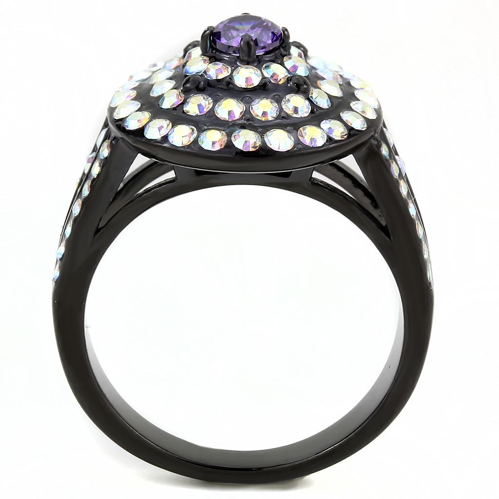 TK3580 - IP Black(Ion Plating) Stainless Steel Ring with Assorted in Multi Color
