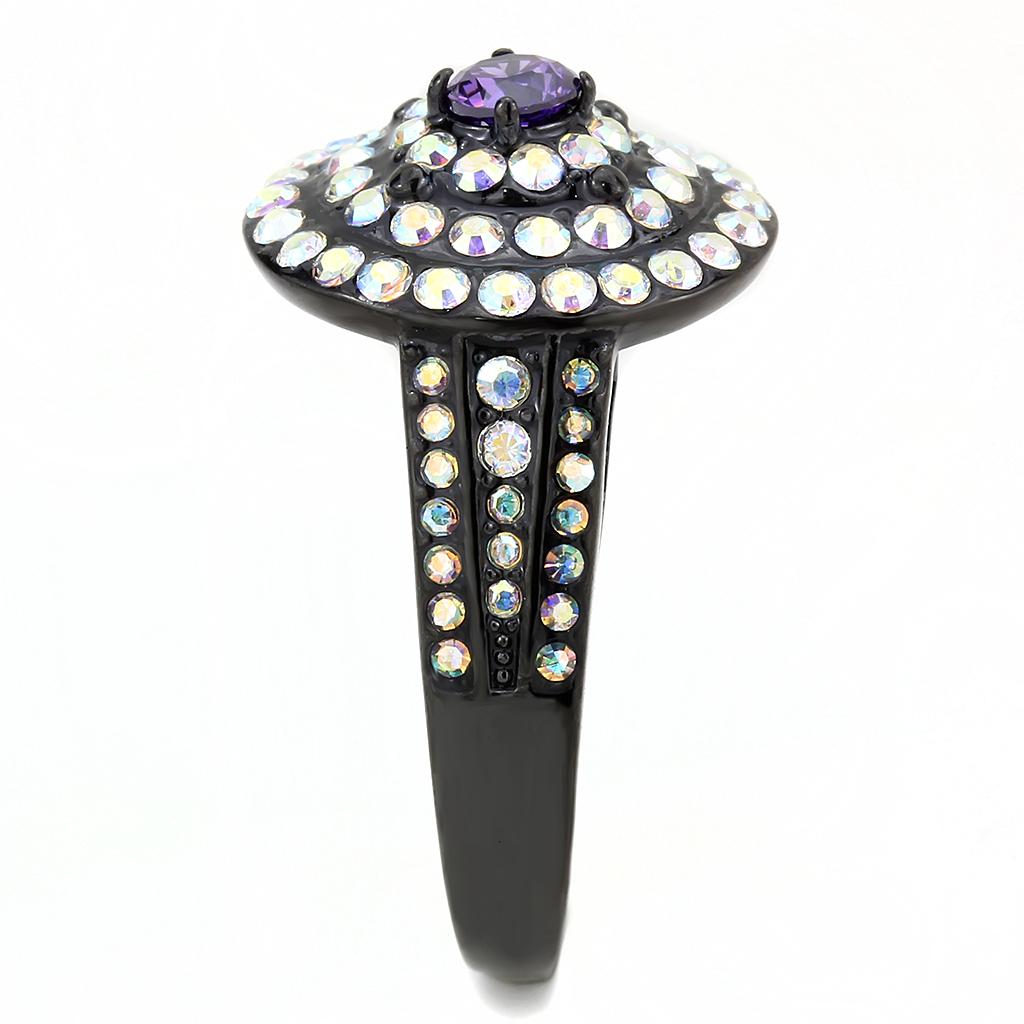 TK3580 - IP Black(Ion Plating) Stainless Steel Ring with Assorted in Multi Color