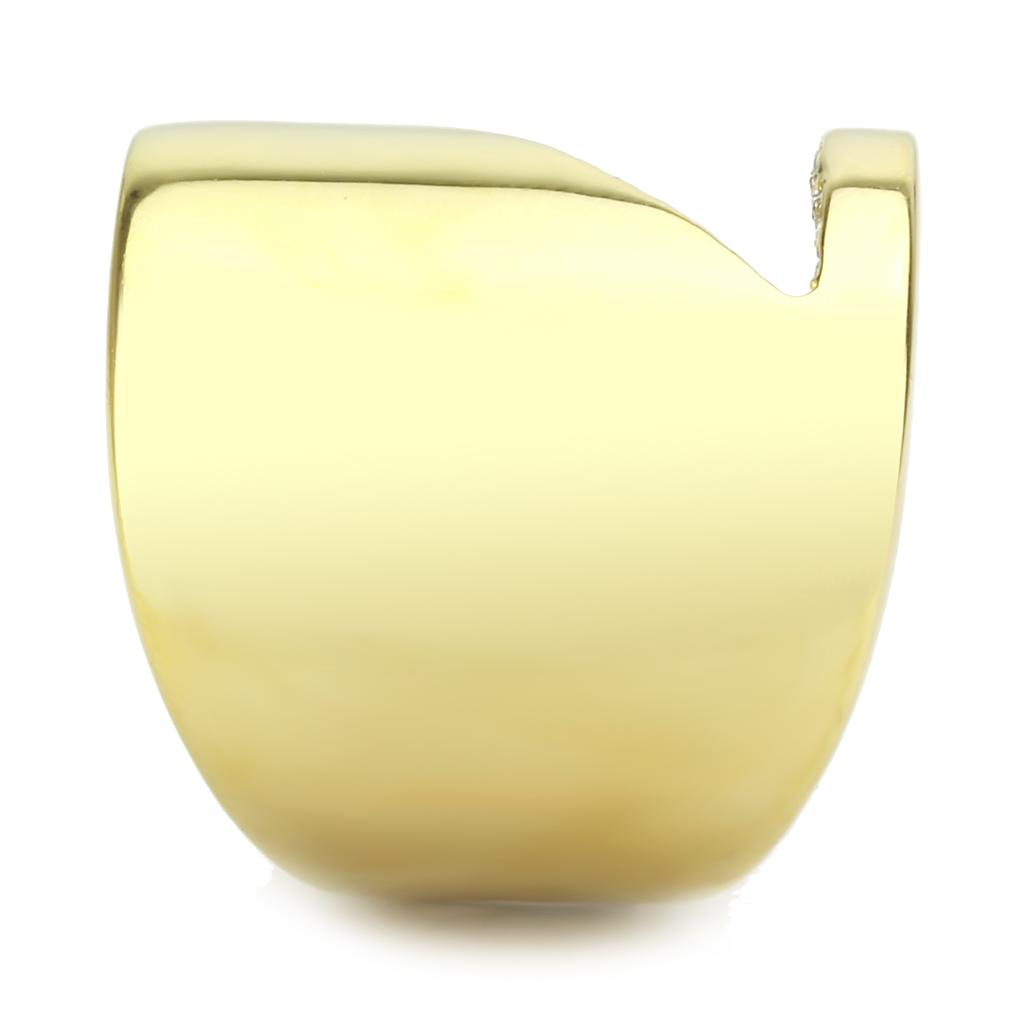 TK3715 - IP Gold(Ion Plating) Stainless Steel Ring with Top Grade Crystal in Clear