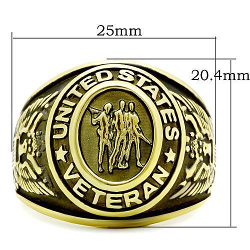 TK414704G - IP Gold(Ion Plating) Stainless Steel Ring with Epoxy in Jet