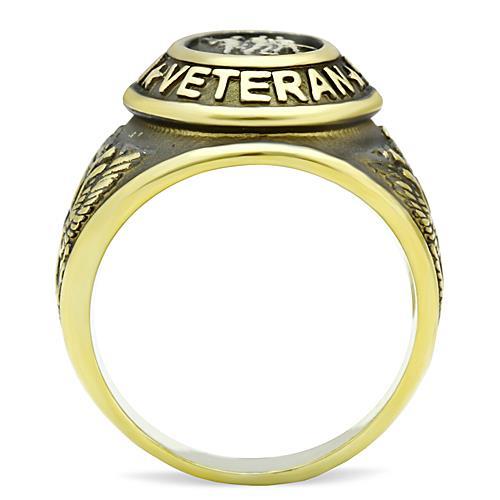 TK414704G - IP Gold(Ion Plating) Stainless Steel Ring with Epoxy in Jet
