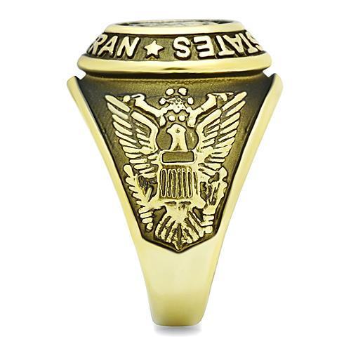 TK414704G - IP Gold(Ion Plating) Stainless Steel Ring with Epoxy in Jet