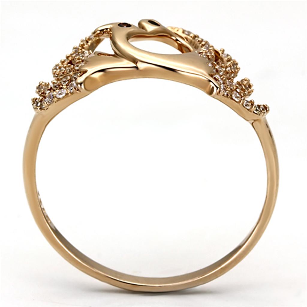 TS097 - Rose Gold 925 Sterling Silver Ring with AAA Grade CZ in Garnet