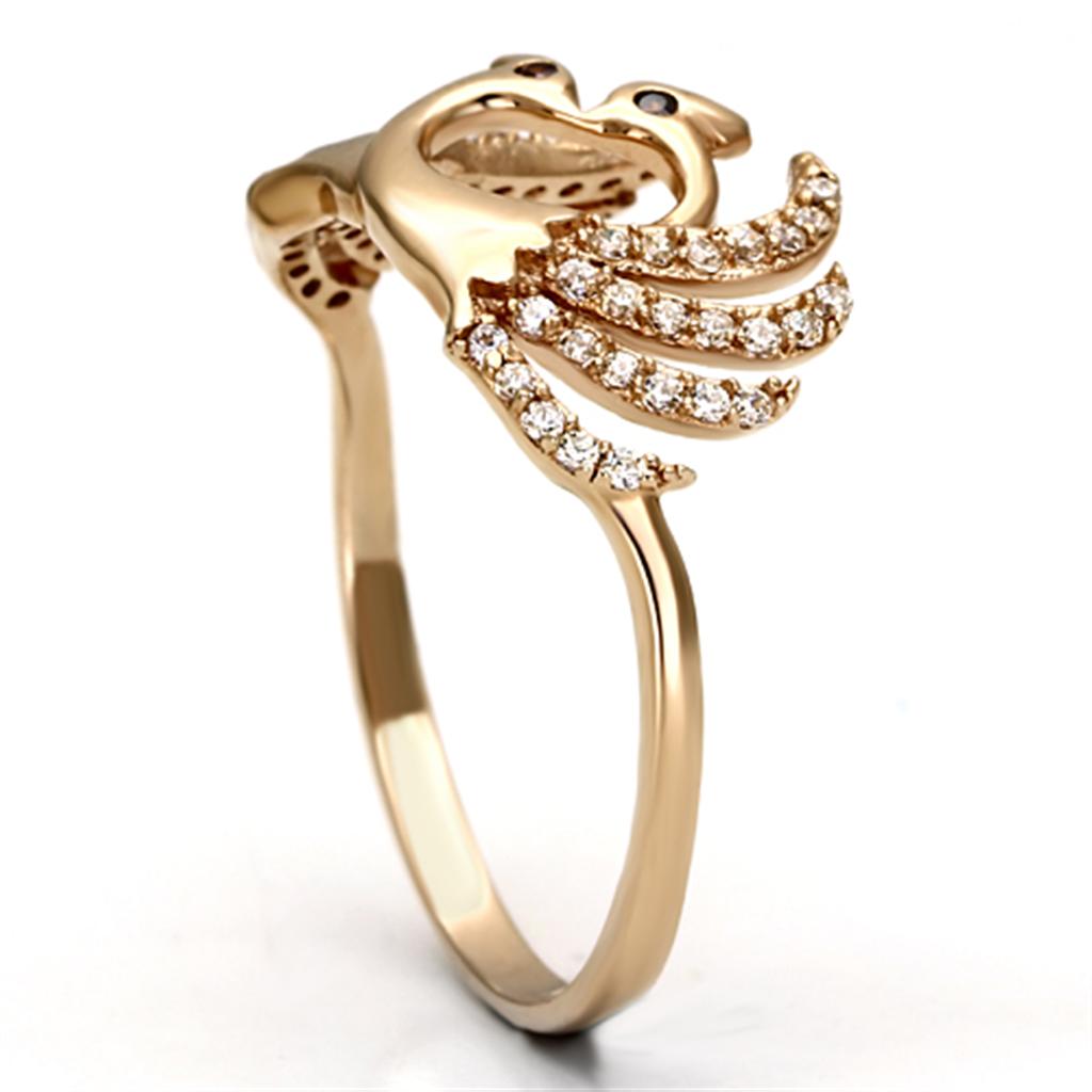 TS097 - Rose Gold 925 Sterling Silver Ring with AAA Grade CZ in Garnet