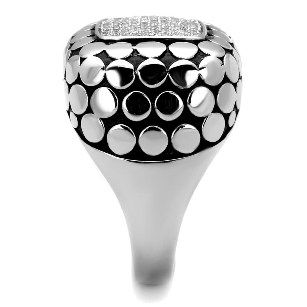 TS215 - Rhodium 925 Sterling Silver Ring with AAA Grade CZ in Clear