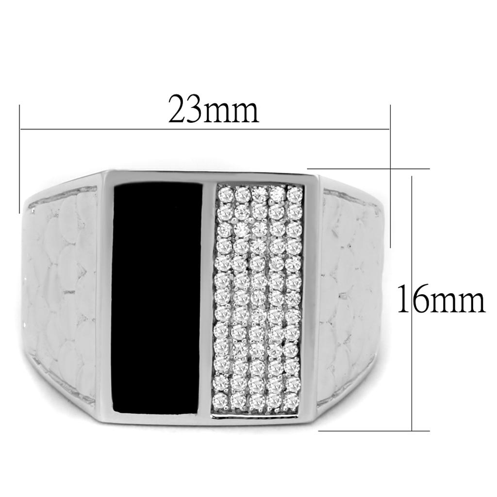 TS226 - Rhodium 925 Sterling Silver Ring with AAA Grade CZ in Clear