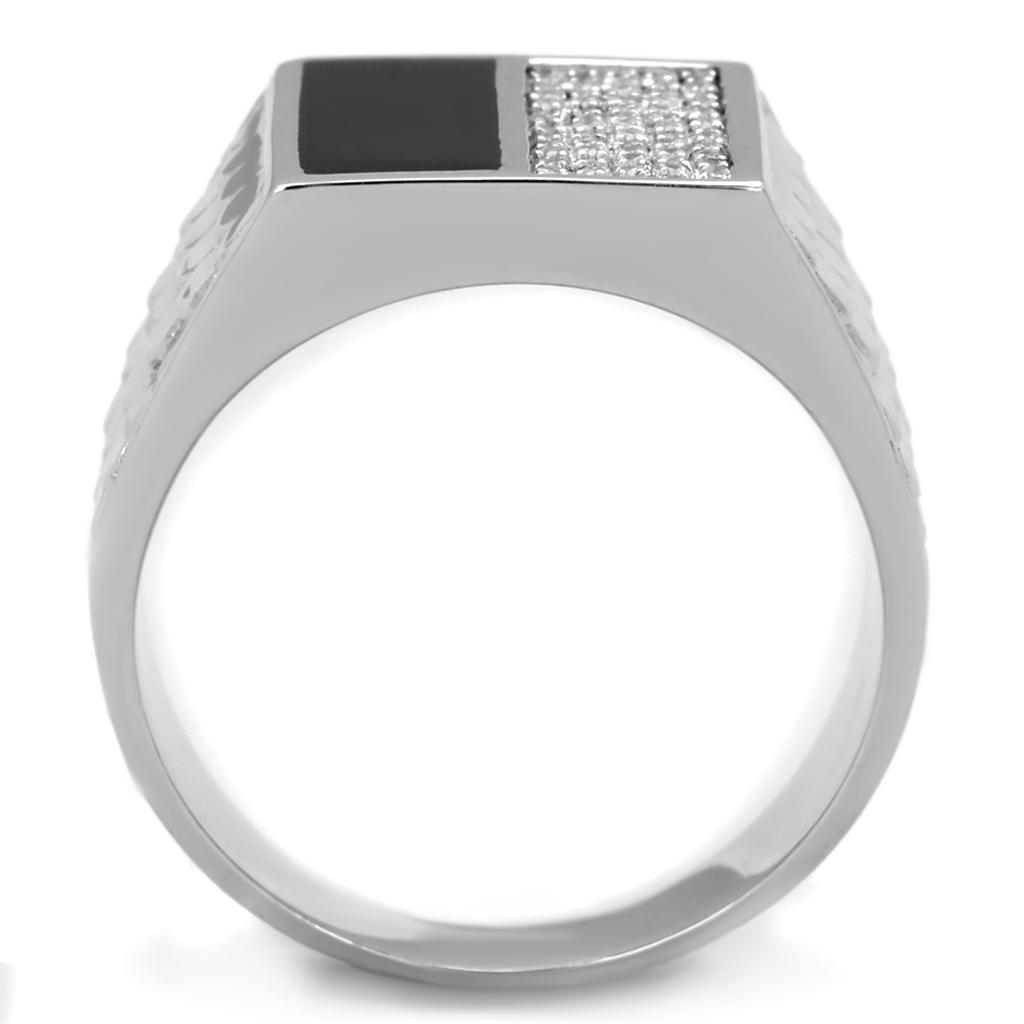 TS226 - Rhodium 925 Sterling Silver Ring with AAA Grade CZ in Clear