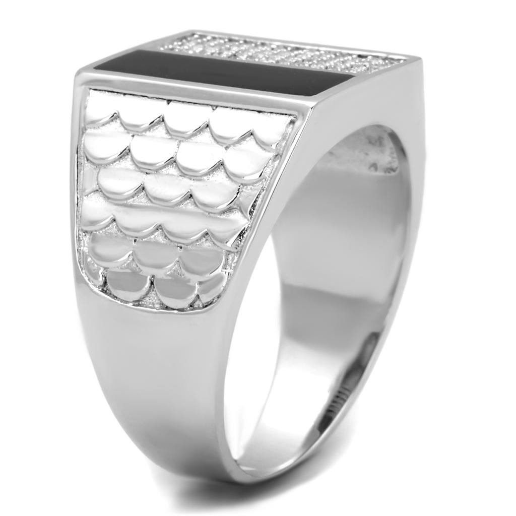 TS226 - Rhodium 925 Sterling Silver Ring with AAA Grade CZ in Clear
