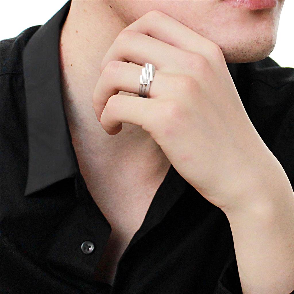 TS232 - Rhodium 925 Sterling Silver Ring with AAA Grade CZ in Clear