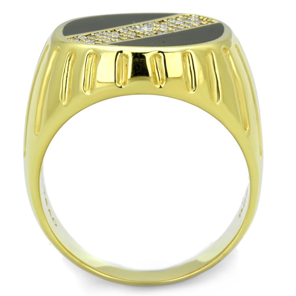 TS235 - Gold 925 Sterling Silver Ring with AAA Grade CZ in Clear