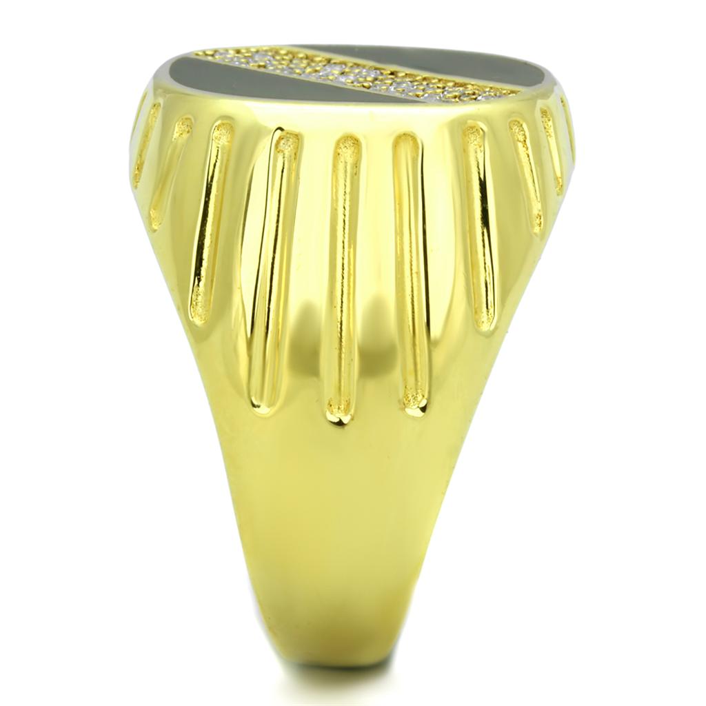 TS235 - Gold 925 Sterling Silver Ring with AAA Grade CZ in Clear